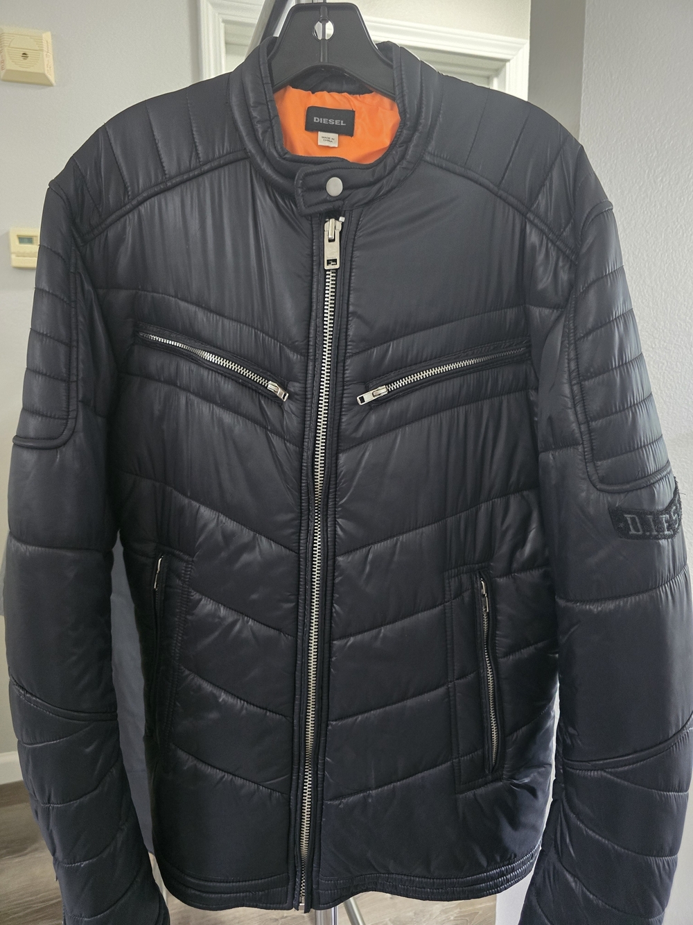 Diesel Men's Black Quilted Puffer Jacket